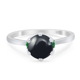 Art Deco Round Natural Stone Halo Ring