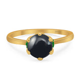 Art Deco Round Natural Stone Halo Ring