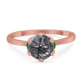 Art Deco Round Natural Stone Halo Ring