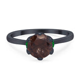 Art Deco Round Natural Stone Halo Ring