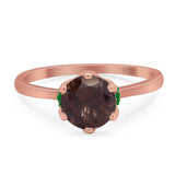 Art Deco Round Natural Stone Halo Ring