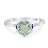 Art Deco Round Natural Stone Halo Ring
