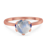 Art Deco Round Natural Stone Halo Ring