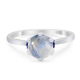 Art Deco Round Natural Stone Halo Ring