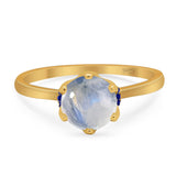 Art Deco Round Natural Stone Halo Ring