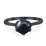 Art Deco Round Natural Stone Halo Ring