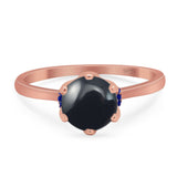 Art Deco Round Natural Stone Halo Ring