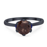 Art Deco Round Natural Stone Halo Ring