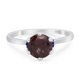 Art Deco Round Natural Stone Halo Ring