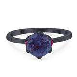 Art Deco Round Natural Stone Halo Ring