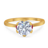 Art Deco Round Natural Stone Halo Ring