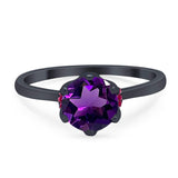 Art Deco Round Natural Stone Halo Ring