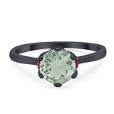 Art Deco Round Natural Stone Halo Ring