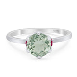 Art Deco Round Natural Stone Halo Ring