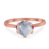 Art Deco Round Natural Stone Halo Ring