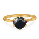 Art Deco Round Natural Stone Halo Ring
