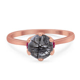 Art Deco Round Natural Stone Halo Ring