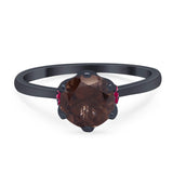 Art Deco Round Natural Stone Halo Ring