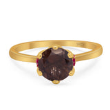 Art Deco Round Natural Stone Halo Ring