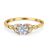 Art Deco Round Natural Stone Floral Ring