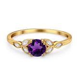 Art Deco Round Natural Stone Floral Ring