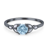 Art Deco Round Natural Stone Floral Ring