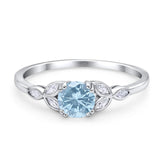 Art Deco Round Natural Stone Floral Ring