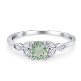 Art Deco Round Natural Stone Floral Ring