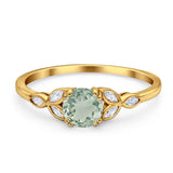 Art Deco Round Natural Stone Floral Ring