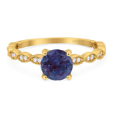 Vintage Style Round Natural Stone Ring