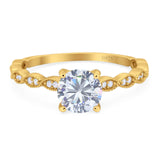 Vintage Style Round Natural Stone Ring