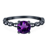 Vintage Style Round Natural Stone Ring