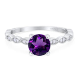 Vintage Style Round Natural Stone Ring