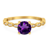 Vintage Style Round Natural Stone Ring