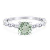 Vintage Style Round Natural Stone Ring