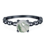 Vintage Style Round Natural Stone Ring