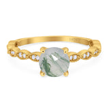 Vintage Style Round Natural Stone Ring