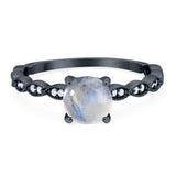 Vintage Style Round Natural Stone Ring