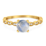 Vintage Style Round Natural Stone Ring