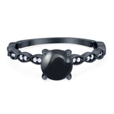 Vintage Style Round Natural Stone Ring