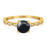 Vintage Style Round Natural Stone Ring