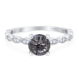 Vintage Style Round Natural Stone Ring