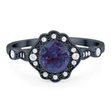 Vintage Style Round Natural Stone Wedding Ring