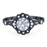 Vintage Style Round Natural Stone Wedding Ring