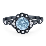 Vintage Style Round Natural Stone Wedding Ring