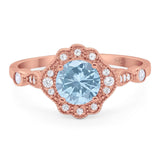 Vintage Style Round Natural Stone Wedding Ring