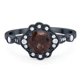 Vintage Style Round Natural Stone Wedding Ring