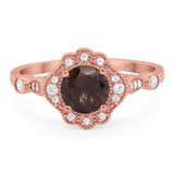 Vintage Style Round Natural Stone Wedding Ring