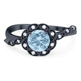 Art Deco Round Natural Stone Flower Ring