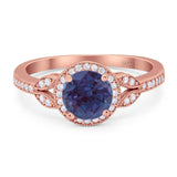 Art Deco Ring Round Natural Stone Beaded Ring